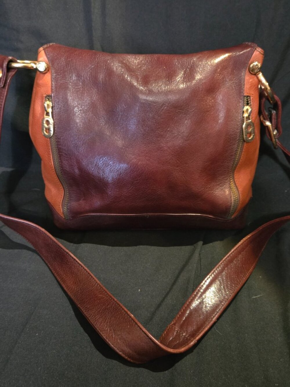 Marino Orlandi Two-Tone Genuine Leather Shoulder Bag – Made in Italy - Picture 3 of 10